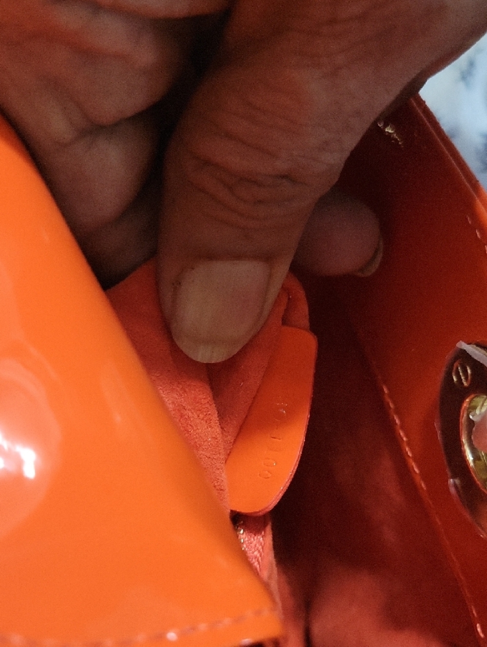 CHRISTAIN DOIR Orange Patent Lady Dior Mini Bag with Gold Hardware - Picture 12 of 16